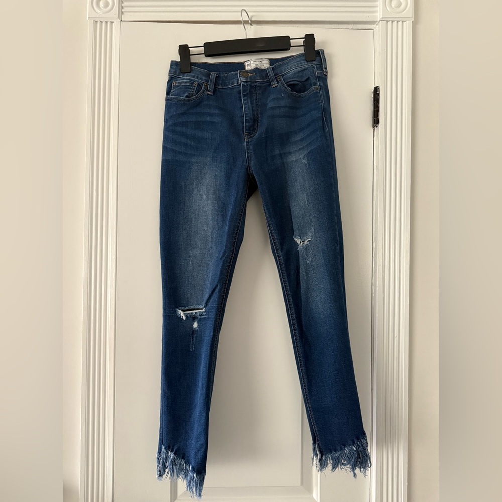 Classic Blue Distressed Women's Jeans- Free People